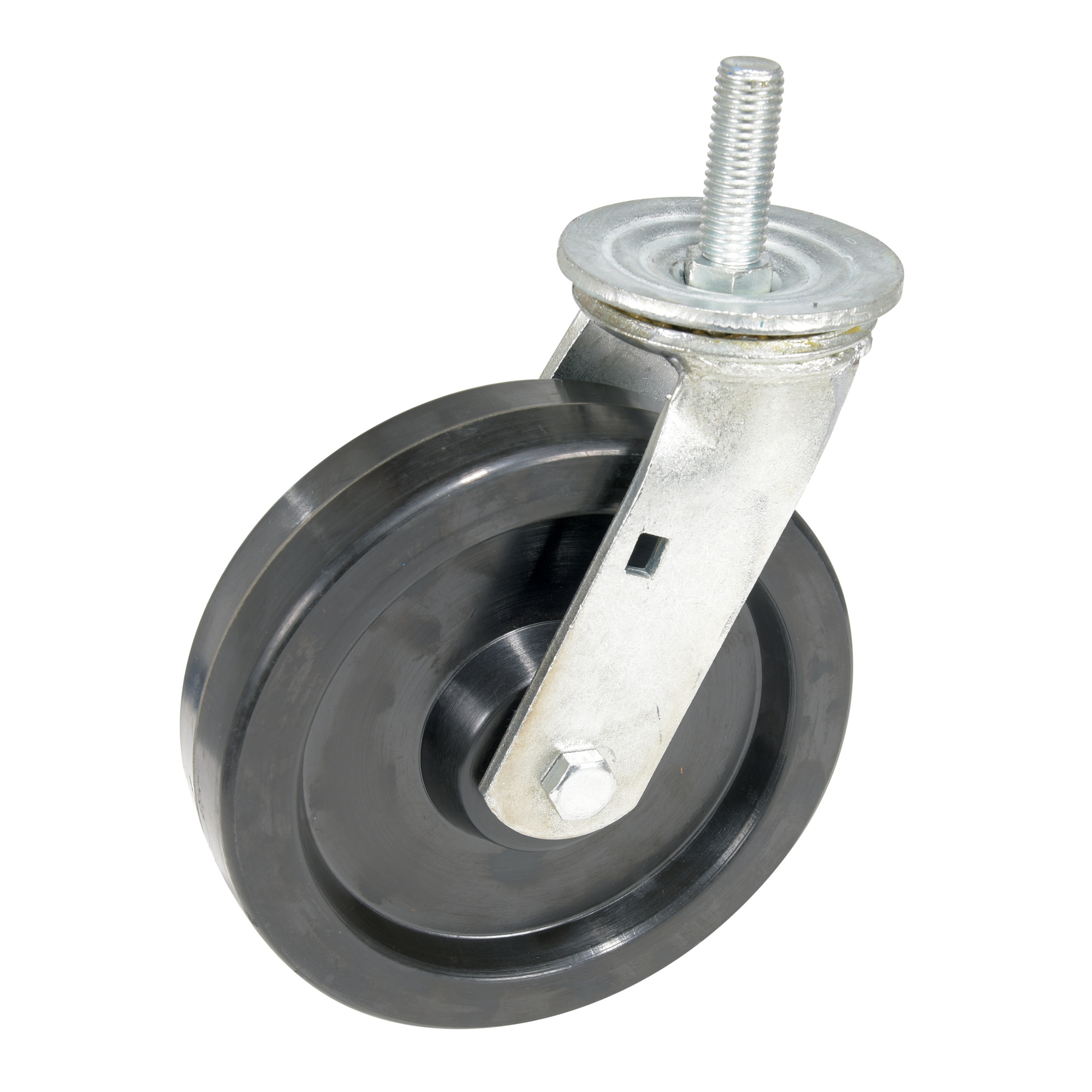 Vestil Phenolic Stem Swivel Caster — 8in. dia. x 2in. Width, 1300-Lb. Capacity, Black/Silver, Model# CST-VE-8X2PH-STS